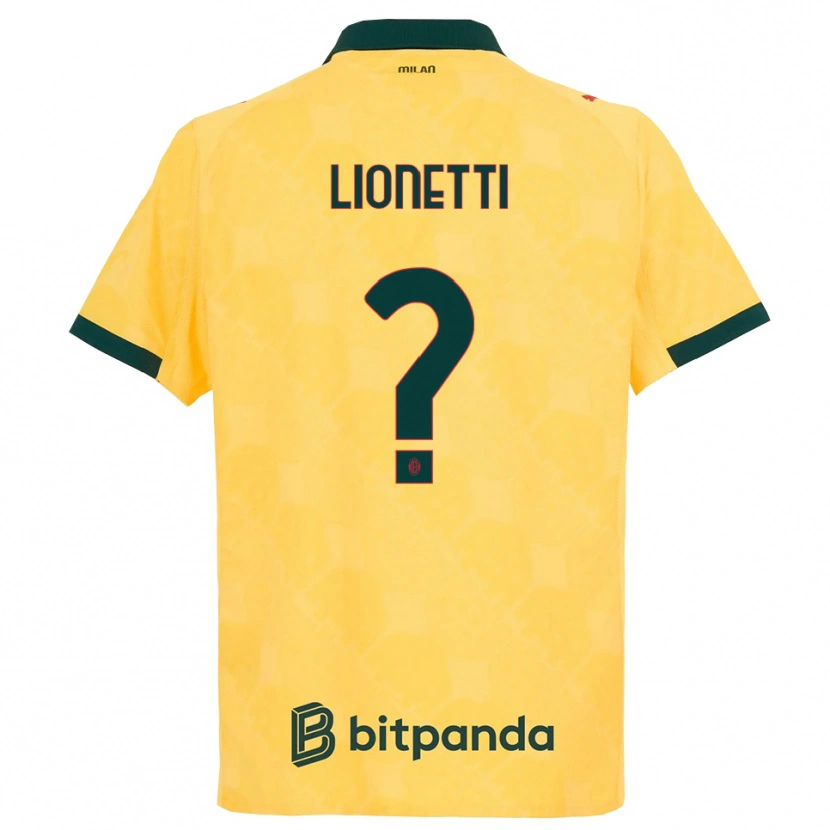 Danxen Niño Camiseta Francesco Lionetti #0 Amarillo Negro Equipación Tercera 2025/26 La Camisa México