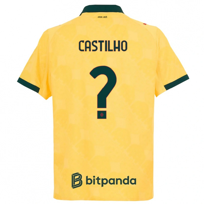 Danxen Niño Camiseta Estevan Amaral Castilho #0 Amarillo Negro Equipación Tercera 2025/26 La Camisa México