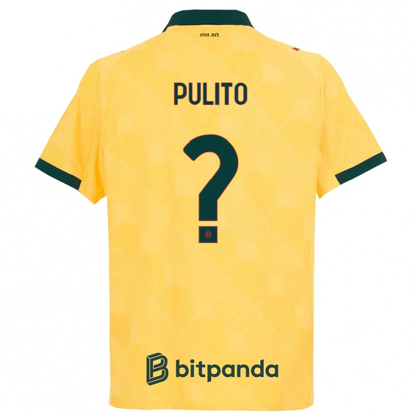 Danxen Niño Camiseta Ivan Pulito #0 Amarillo Negro Equipación Tercera 2025/26 La Camisa México