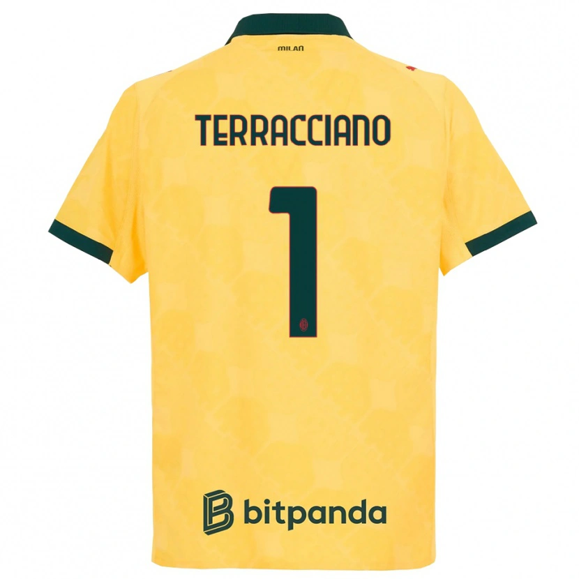 Danxen Niño Camiseta Pietro Terracciano #1 Amarillo Negro Equipación Tercera 2025/26 La Camisa México