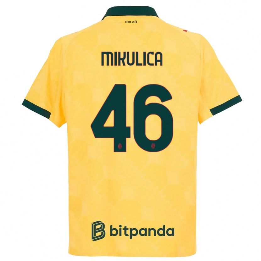 Danxen Niño Camiseta Petra Mikulica #46 Amarillo Negro Equipación Tercera 2025/26 La Camisa México