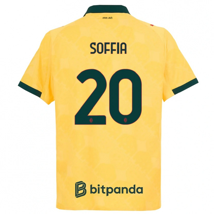 Danxen Niño Camiseta Angelica Soffia #20 Amarillo Negro Equipación Tercera 2025/26 La Camisa México