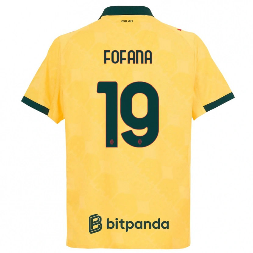 Danxen Niño Camiseta Youssouf Fofana #19 Amarillo Negro Equipación Tercera 2025/26 La Camisa México