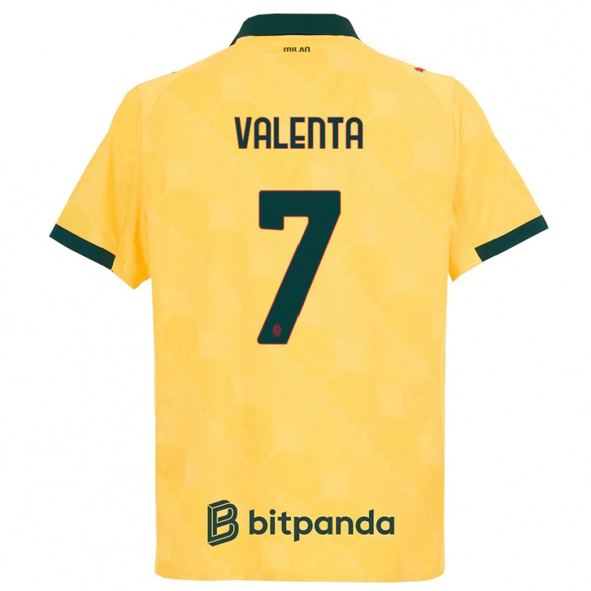 Danxen Niño Camiseta Tommaso Valenta #7 Amarillo Negro Equipación Tercera 2025/26 La Camisa México
