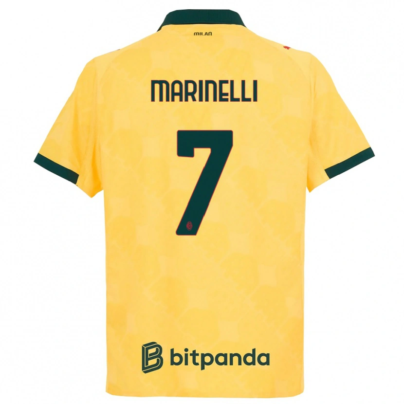 Danxen Niño Camiseta Gloria Marinelli #7 Amarillo Negro Equipación Tercera 2025/26 La Camisa México