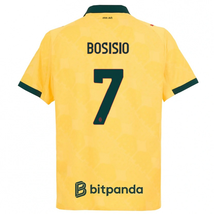Danxen Niño Camiseta Josuè Bosisio #7 Amarillo Negro Equipación Tercera 2025/26 La Camisa México