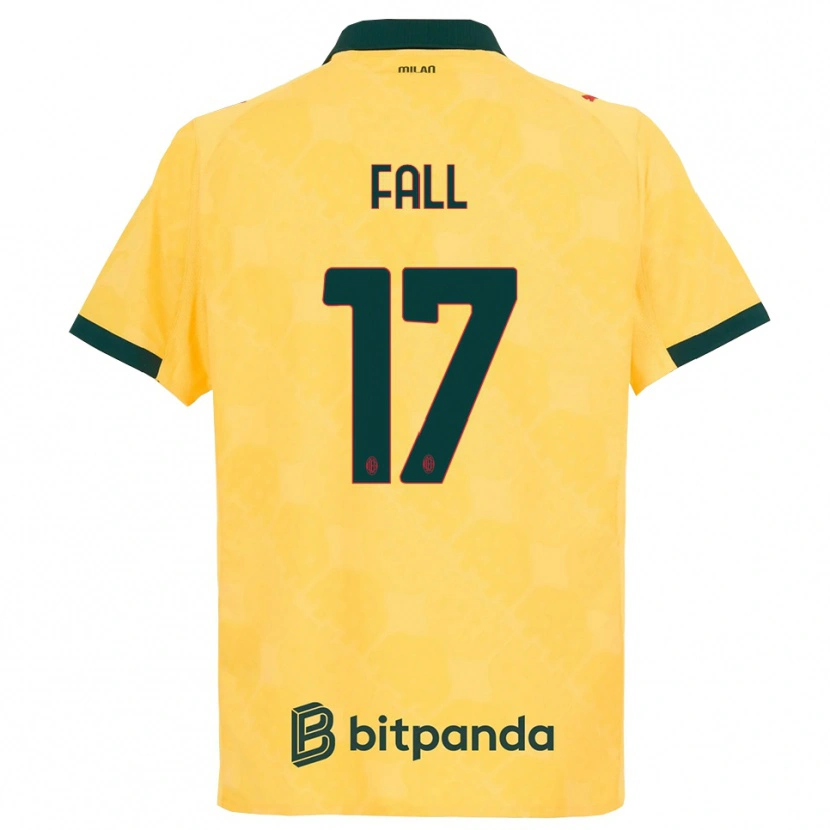 Danxen Niño Camiseta Mbarick Fall #17 Amarillo Negro Equipación Tercera 2025/26 La Camisa México