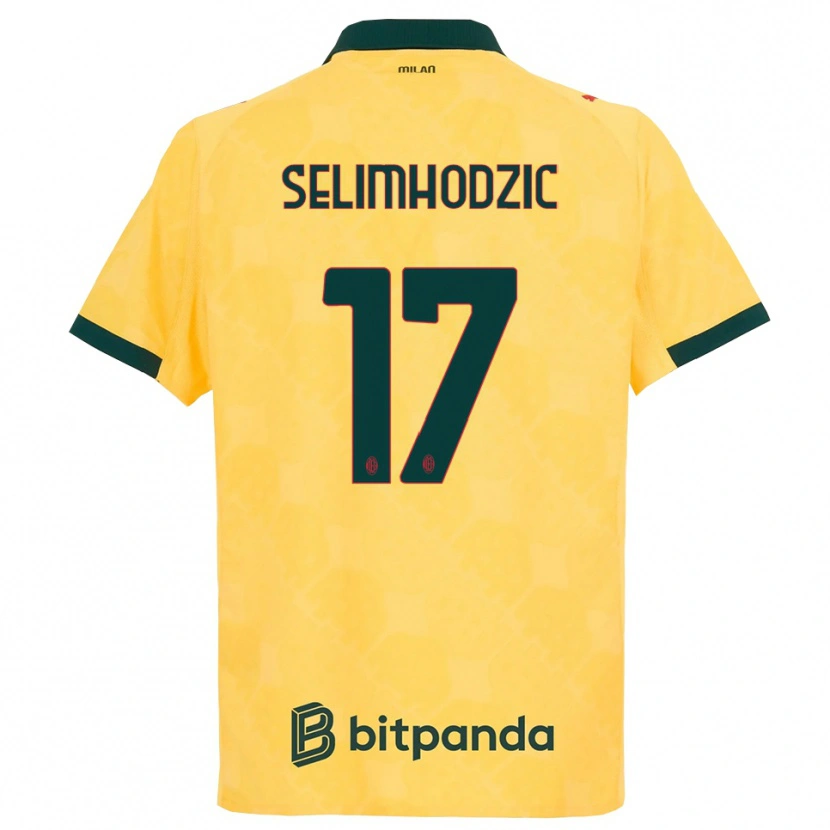 Danxen Niño Camiseta Noa Selimhodzic #17 Amarillo Negro Equipación Tercera 2025/26 La Camisa México