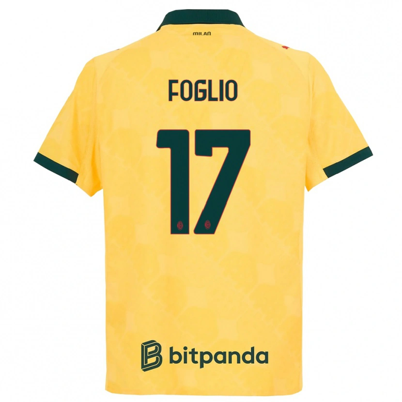 Danxen Niño Camiseta Christian Foglio #17 Amarillo Negro Equipación Tercera 2025/26 La Camisa México
