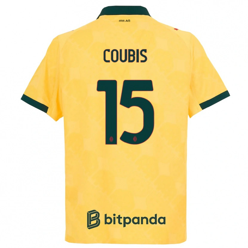 Danxen Niño Camiseta Andrei Coubiș #15 Amarillo Negro Equipación Tercera 2025/26 La Camisa México