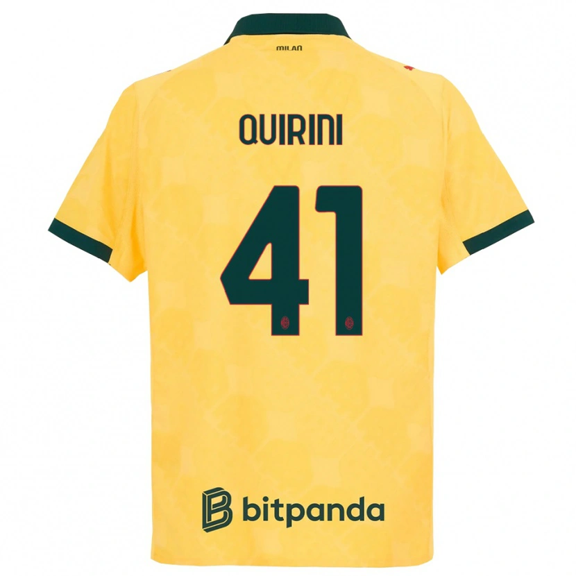 Danxen Niño Camiseta Ettore Quirini #41 Amarillo Negro Equipación Tercera 2025/26 La Camisa México