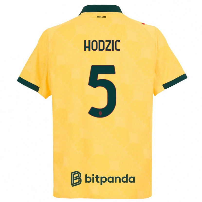 Danxen Niño Camiseta Demirel Hodzic #5 Amarillo Negro Equipación Tercera 2025/26 La Camisa México