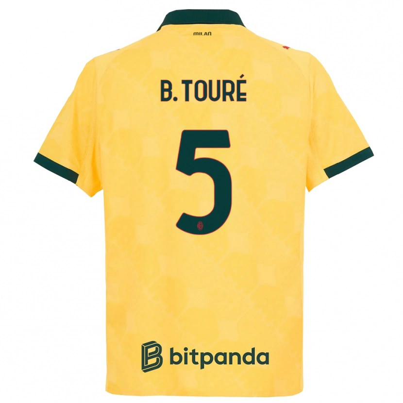 Danxen Niño Camiseta Fode Ballo-Toure #5 Amarillo Negro Equipación Tercera 2025/26 La Camisa México