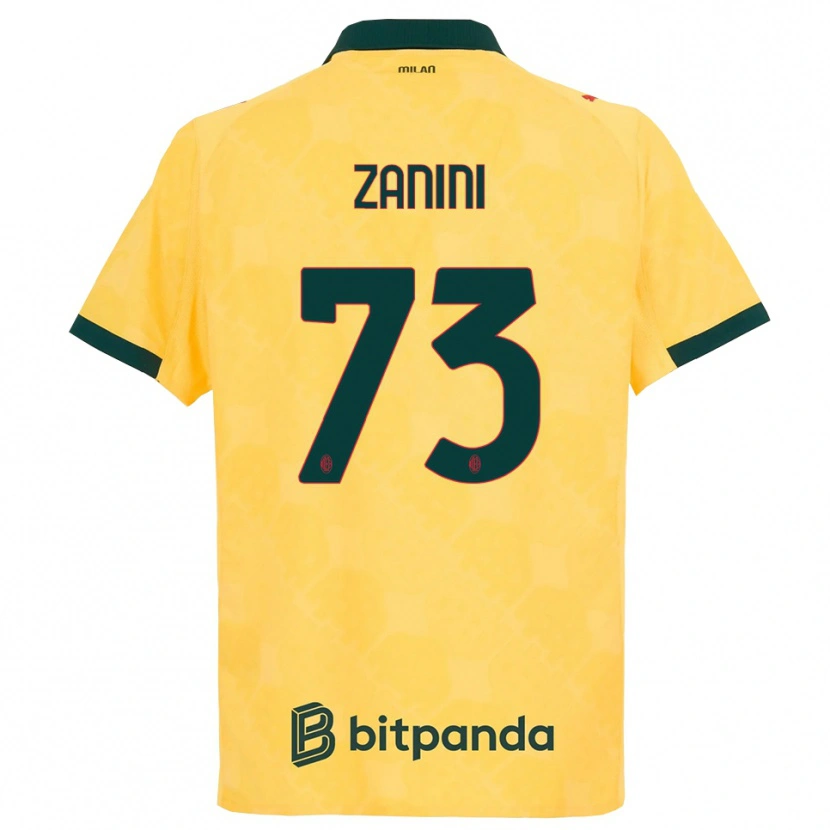 Danxen Niño Camiseta Paola Zanini #73 Amarillo Negro Equipación Tercera 2025/26 La Camisa México
