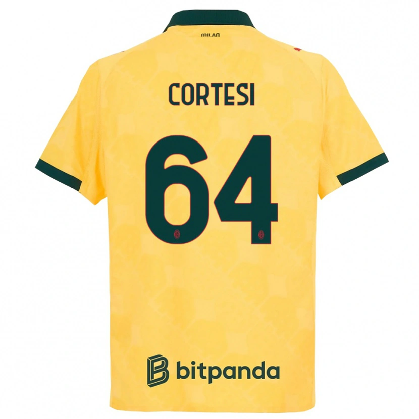 Danxen Niño Camiseta Selena Cortesi #64 Amarillo Negro Equipación Tercera 2025/26 La Camisa México