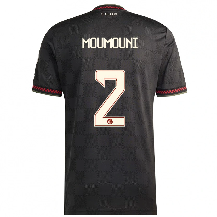 Danxen Niño Camiseta Rayan Moumouni #2 Negro Blanco Equipación Tercera 2025/26 La Camisa México