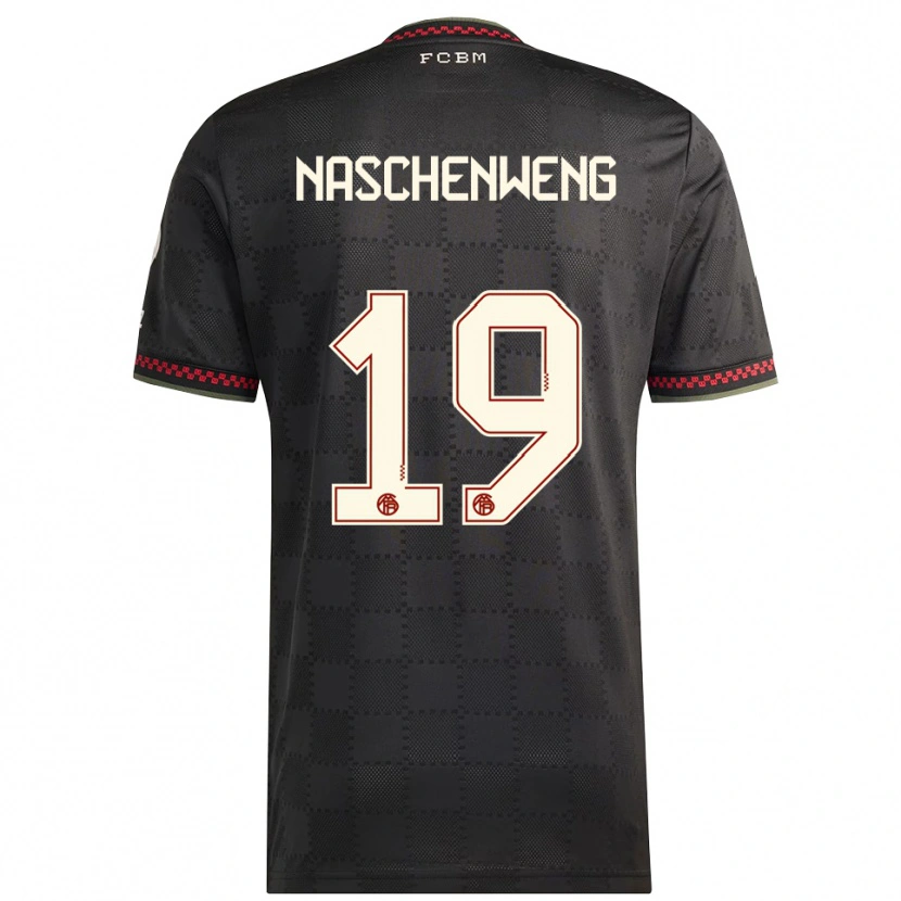 Danxen Niño Camiseta Katharina Naschenweng #19 Negro Blanco Equipación Tercera 2025/26 La Camisa México
