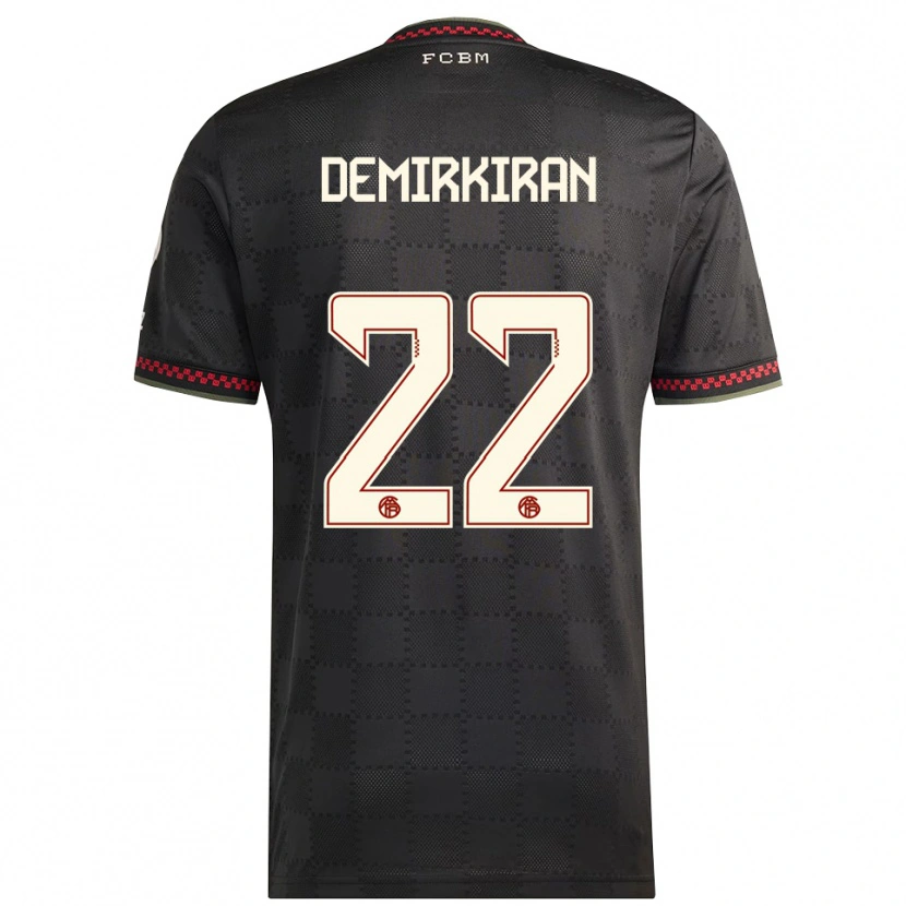 Danxen Niño Camiseta Ediz Demirkiran #22 Negro Blanco Equipación Tercera 2025/26 La Camisa México