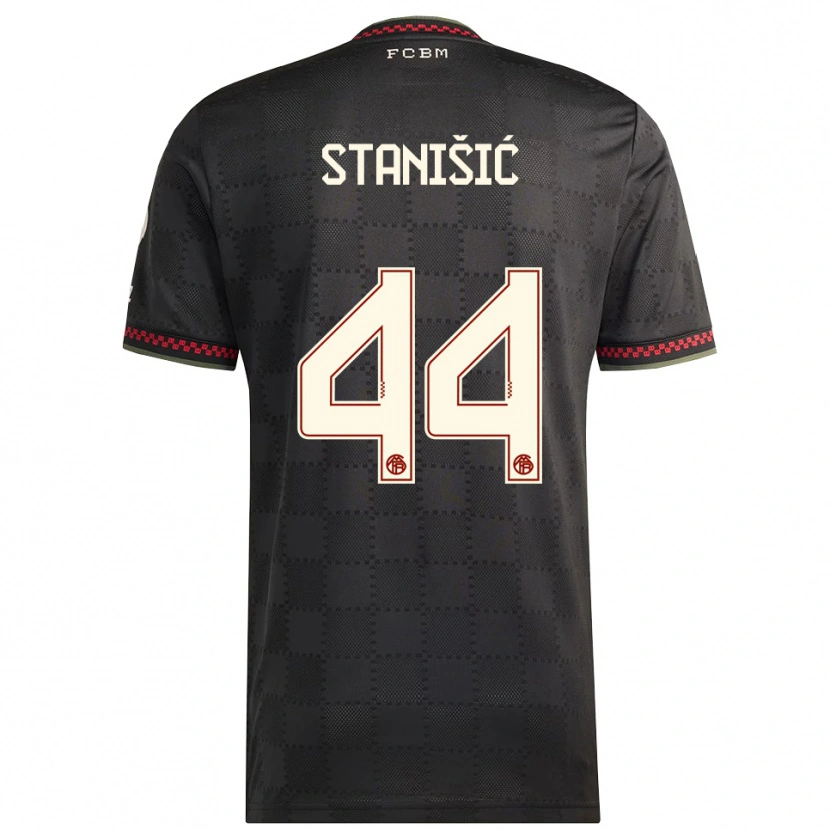 Danxen Niño Camiseta Josip Stanisic #44 Negro Blanco Equipación Tercera 2025/26 La Camisa México