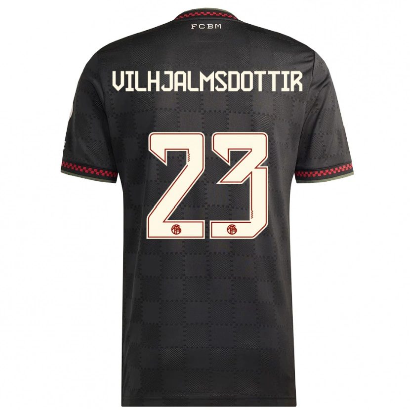 Danxen Niño Camiseta Karolina Lea Vilhjalmsdottir #23 Negro Blanco Equipación Tercera 2025/26 La Camisa México
