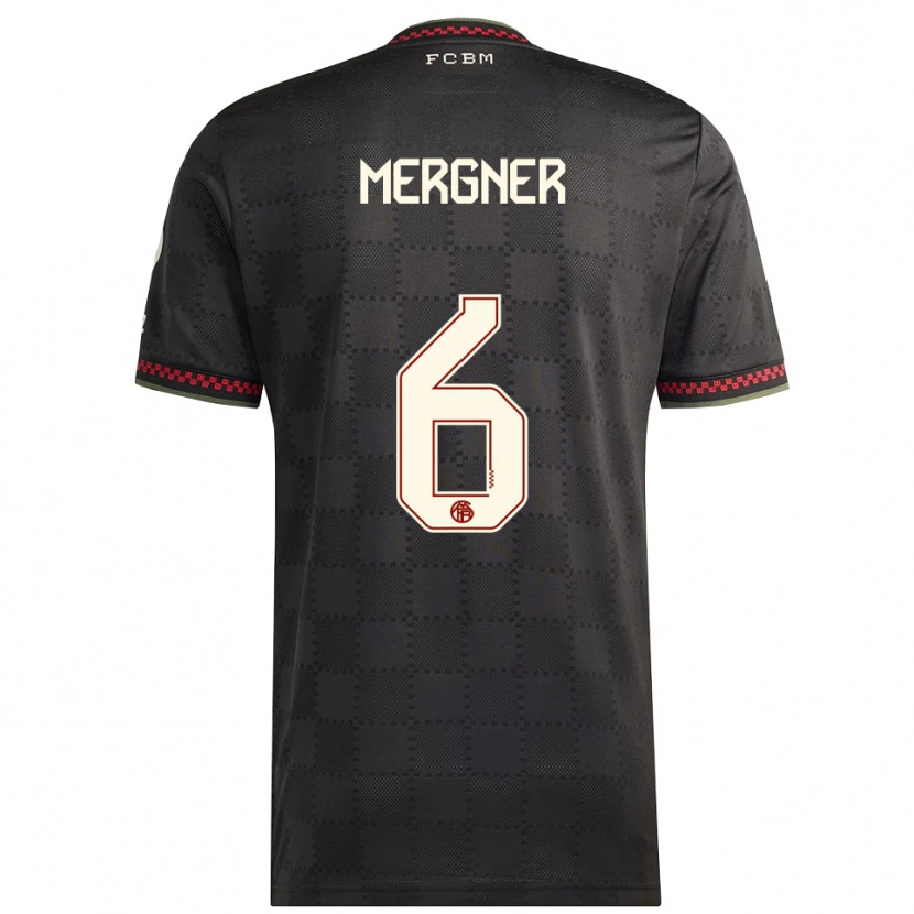 Danxen Niño Camiseta Max Mergner #6 Negro Blanco Equipación Tercera 2025/26 La Camisa México