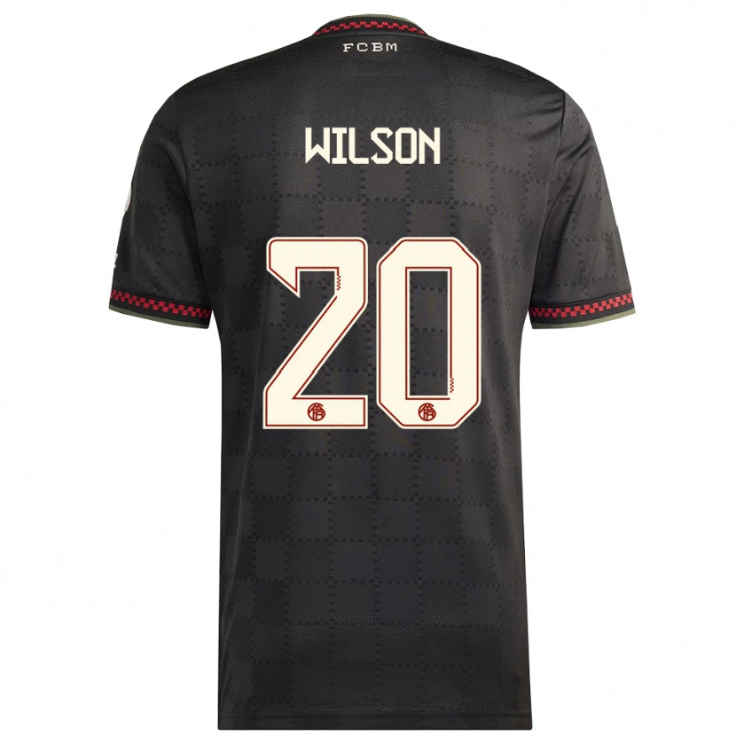 Danxen Niño Camiseta Oluwaseyi Wilson #20 Negro Blanco Equipación Tercera 2025/26 La Camisa México