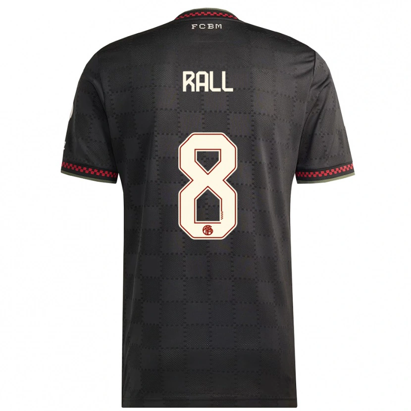 Danxen Niño Camiseta Maximiliane Rall #8 Negro Blanco Equipación Tercera 2025/26 La Camisa México