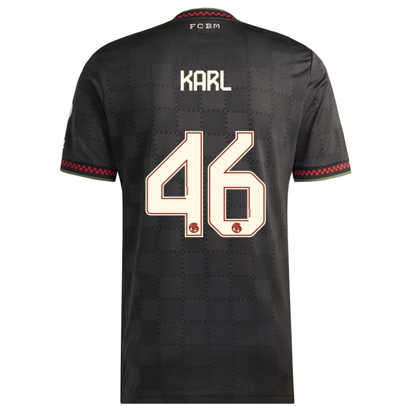 Danxen Niño Camiseta Lennart Karl #46 Negro Blanco Equipación Tercera 2025/26 La Camisa México
