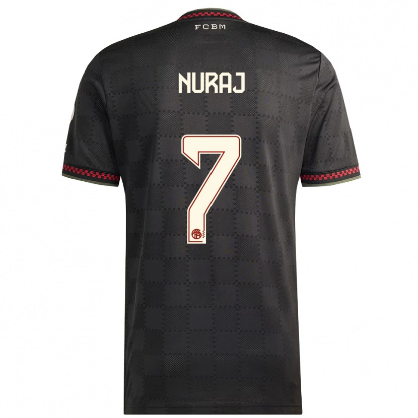 Danxen Niño Camiseta Skender Nuraj #7 Negro Blanco Equipación Tercera 2025/26 La Camisa México