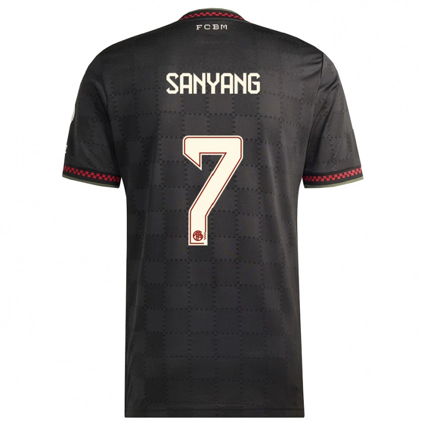 Danxen Niño Camiseta Mamin Sanyang #7 Negro Blanco Equipación Tercera 2025/26 La Camisa México