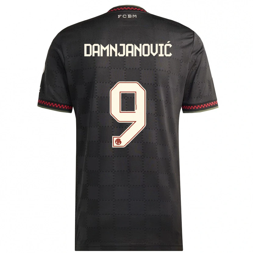 Danxen Niño Camiseta Jovana Damnjanović #9 Negro Blanco Equipación Tercera 2025/26 La Camisa México