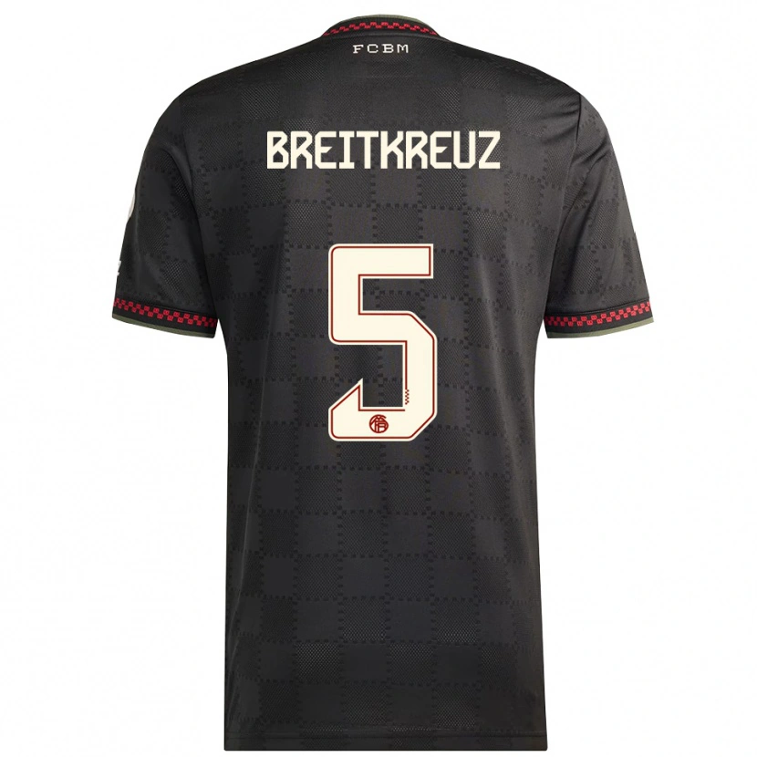 Danxen Niño Camiseta Steve Breitkreuz #5 Negro Blanco Equipación Tercera 2025/26 La Camisa México