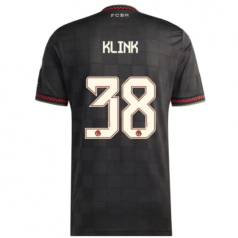Danxen Niño Camiseta Anna Klink #38 Negro Blanco Equipación Tercera 2025/26 La Camisa México