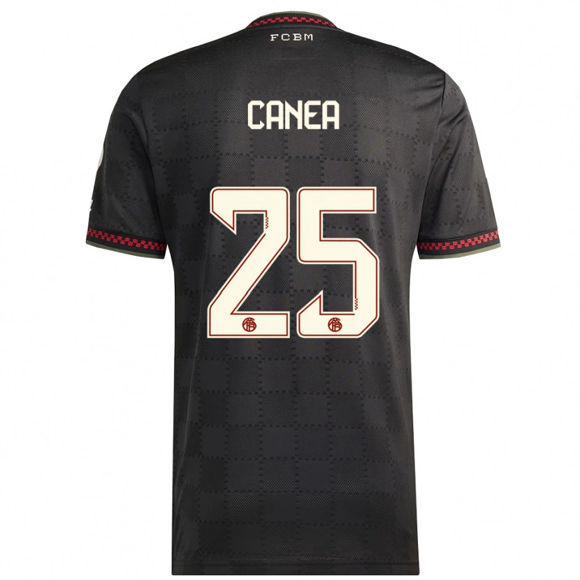 Danxen Niño Camiseta Rares Canea #25 Negro Blanco Equipación Tercera 2025/26 La Camisa México