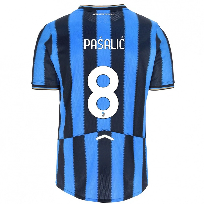 Danxen Hombre Camiseta Mario Pasalić #8 Azul Cielo Negro 1ª Equipación 2025/26 La Camisa México