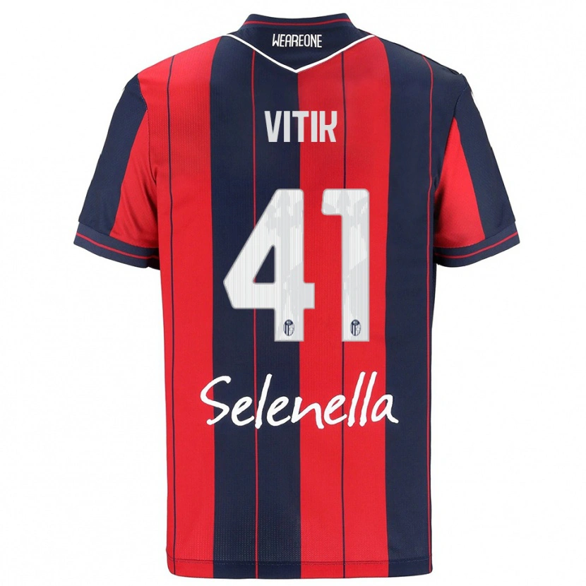 Danxen Hombre Camiseta Martin Vitík #41 Rojo Marino 1ª Equipación 2025/26 La Camisa México