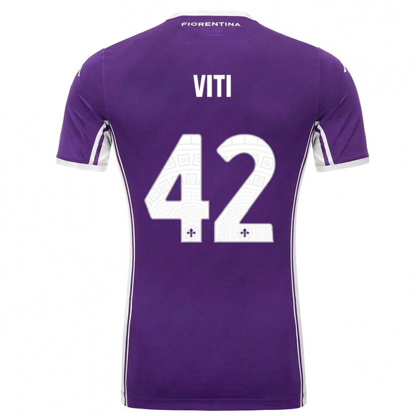 Danxen Hombre Camiseta Mattia Viti #42 Púrpura Blanco 1ª Equipación 2025/26 La Camisa México