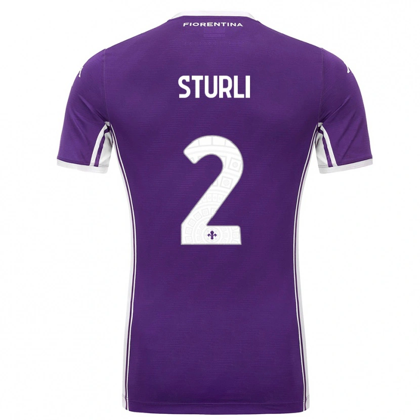 Danxen Hombre Camiseta Edoardo Sturli #2 Púrpura Blanco 1ª Equipación 2025/26 La Camisa México
