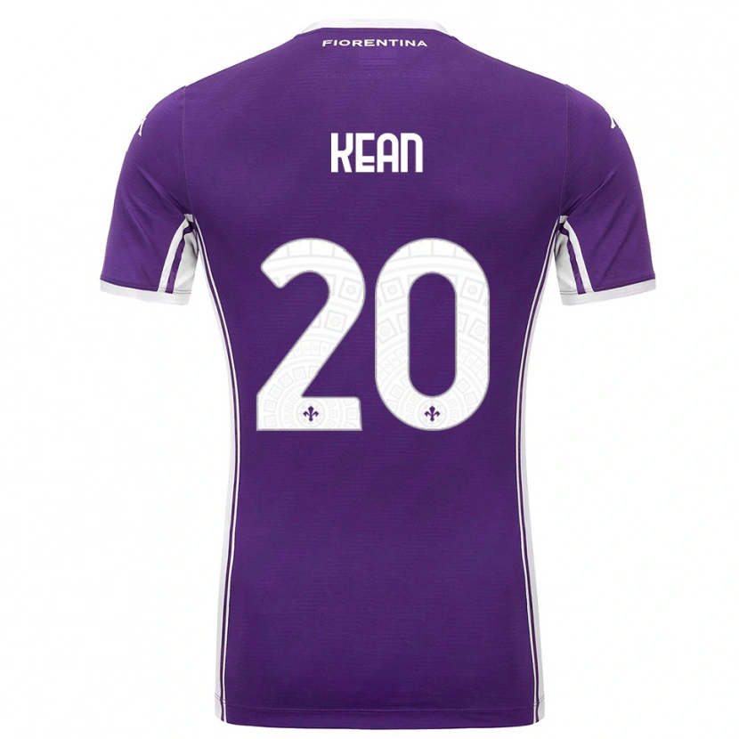 Danxen Hombre Camiseta Moise Kean #20 Púrpura Blanco 1ª Equipación 2025/26 La Camisa México