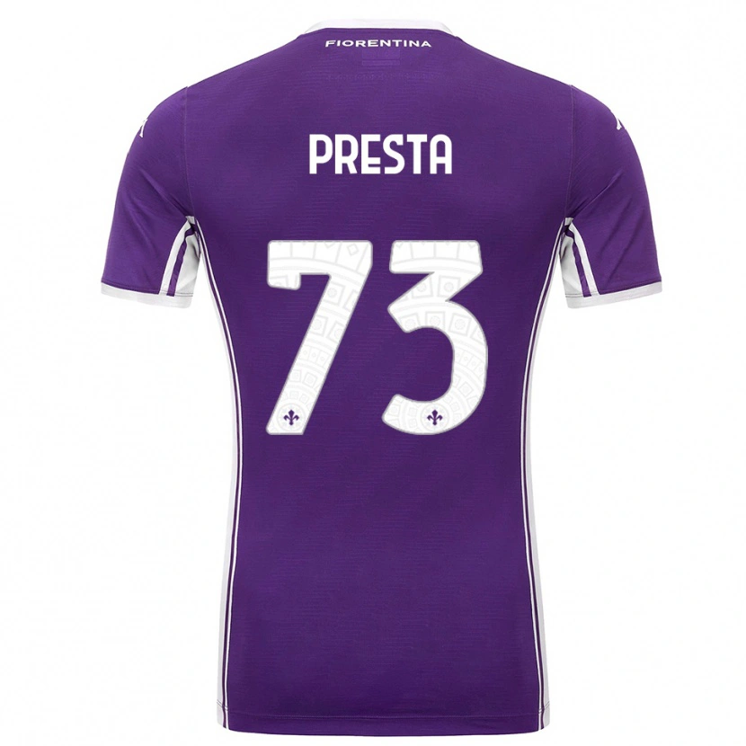 Danxen Hombre Camiseta Francesco Presta #73 Púrpura Blanco 1ª Equipación 2025/26 La Camisa México