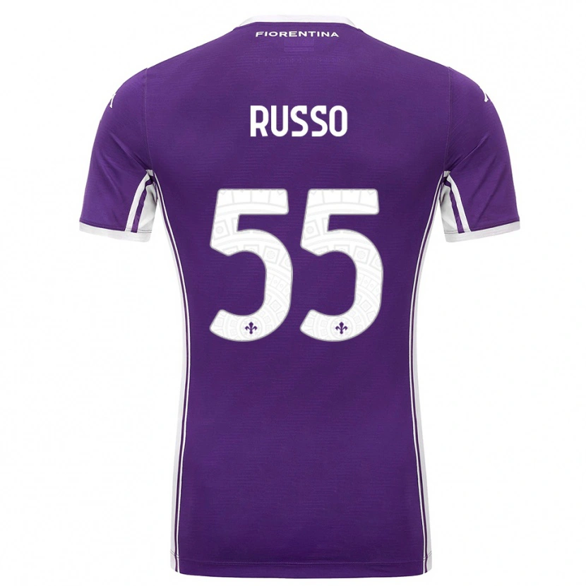 Danxen Hombre Camiseta Federica Russo #55 Púrpura Blanco 1ª Equipación 2025/26 La Camisa México