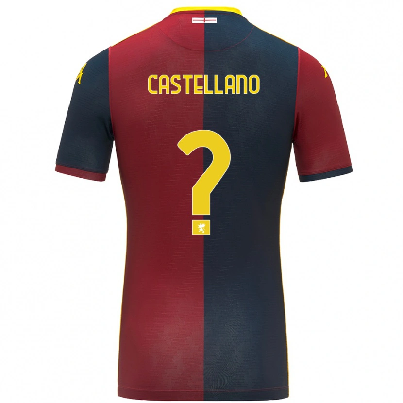 Danxen Hombre Camiseta Cristiano Castellano #0 Rojo Azul Real 1ª Equipación 2025/26 La Camisa México