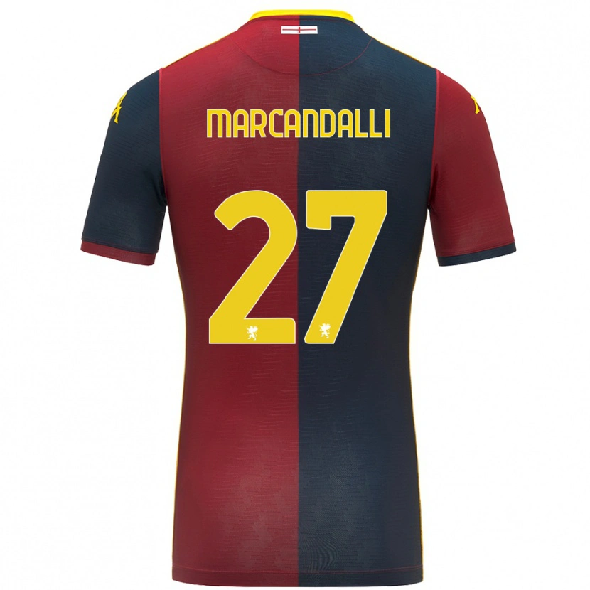 Danxen Hombre Camiseta Alessandro Marcandalli #27 Rojo Azul Real 1ª Equipación 2025/26 La Camisa México
