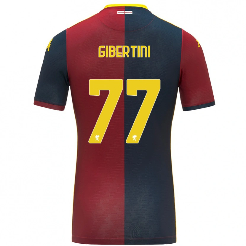 Danxen Hombre Camiseta Matteo Gibertini #77 Rojo Azul Real 1ª Equipación 2025/26 La Camisa México