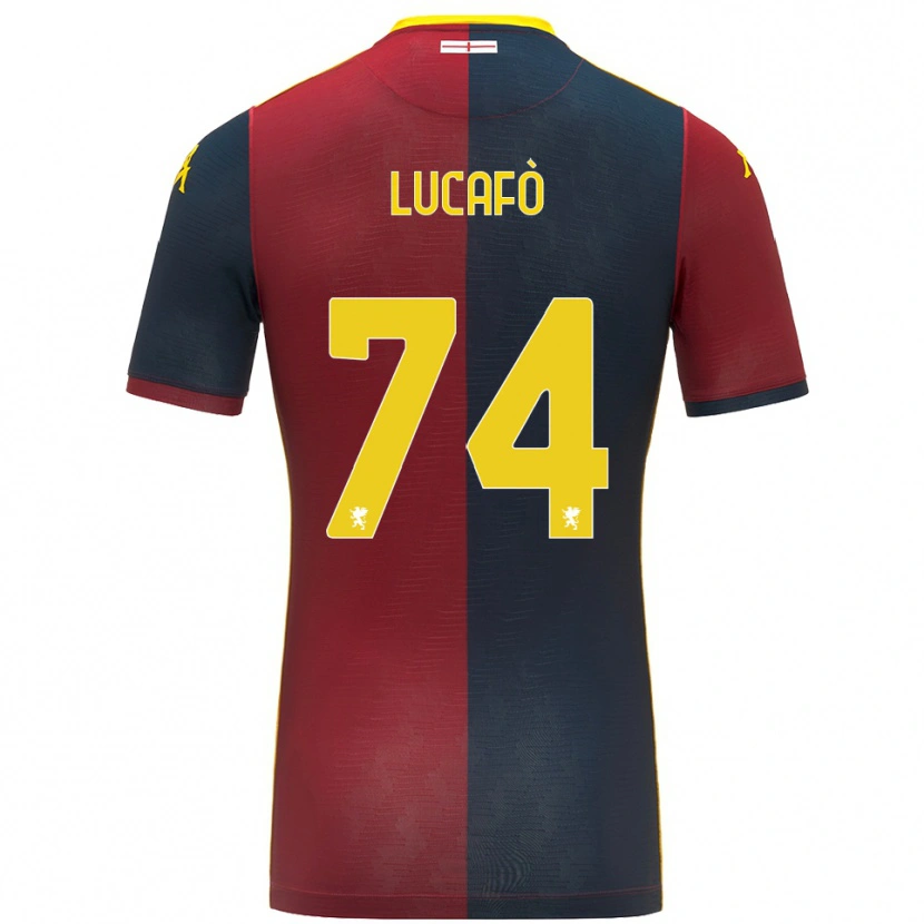 Danxen Hombre Camiseta Sara Lucafò #74 Rojo Azul Real 1ª Equipación 2025/26 La Camisa México