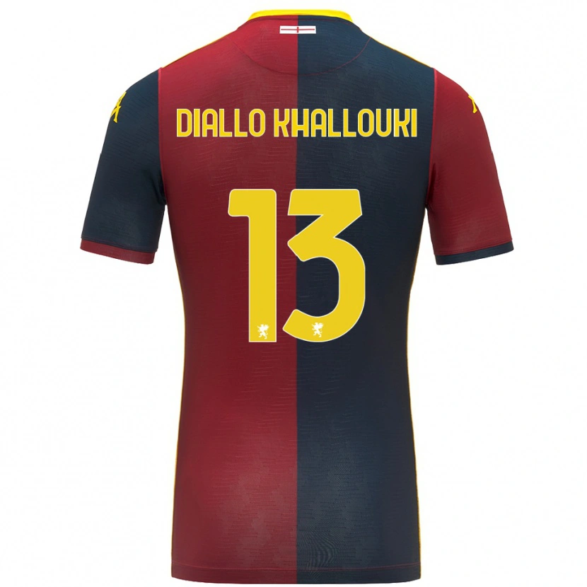 Danxen Hombre Camiseta Siaka Diallo Khallouki #13 Rojo Azul Real 1ª Equipación 2025/26 La Camisa México