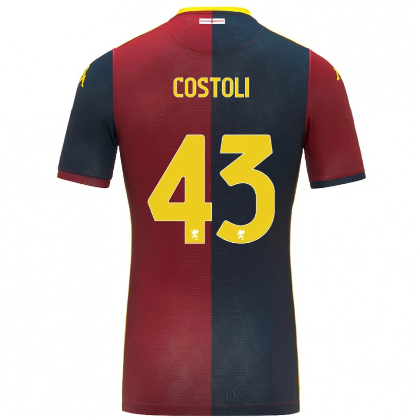 Danxen Hombre Camiseta Lorenzo Costoli #43 Rojo Azul Real 1ª Equipación 2025/26 La Camisa México