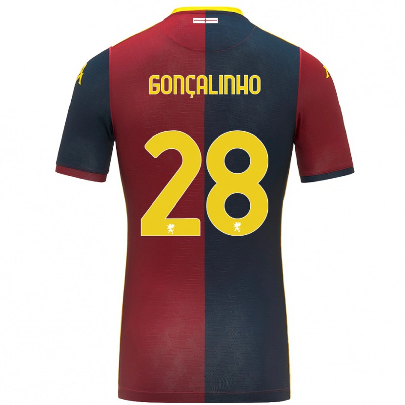 Danxen Hombre Camiseta João Gonçalinho #28 Rojo Azul Real 1ª Equipación 2025/26 La Camisa México