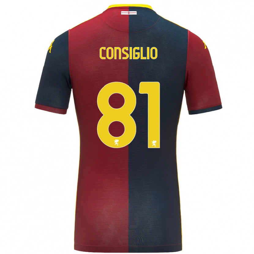 Danxen Hombre Camiseta Leonardo Consiglio #81 Rojo Azul Real 1ª Equipación 2025/26 La Camisa México