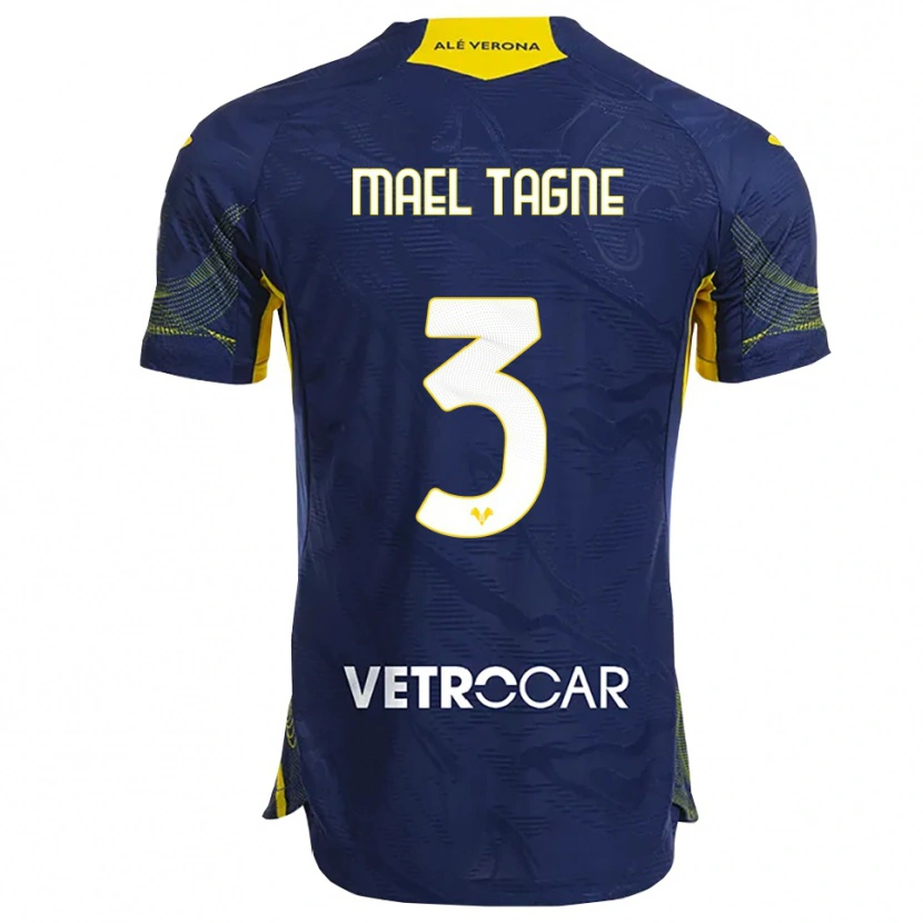 Danxen Hombre Camiseta Noe Mael Tagne #3 Marino Amarillo 1ª Equipación 2025/26 La Camisa México